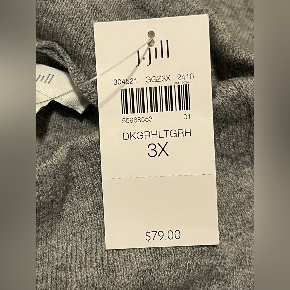 J. Jill Gray and Cream Women's Sweater - Picture 10 of 11